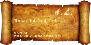Abrus Lóránt névjegykártya