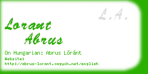 lorant abrus business card
