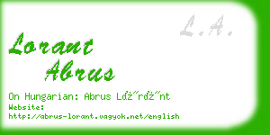 lorant abrus business card